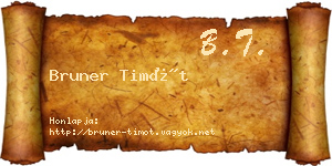 Bruner Timót névjegykártya